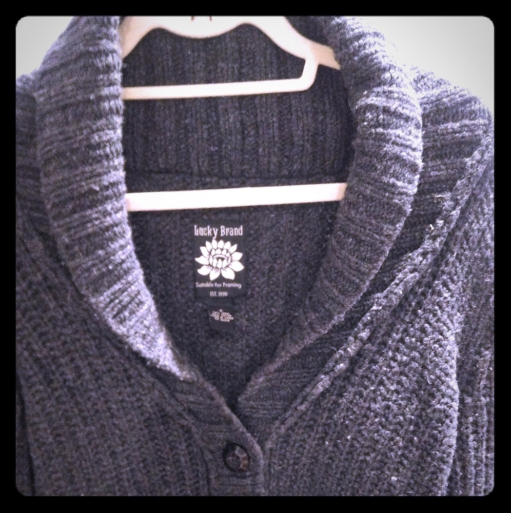 Lucky Brand Heather Grey Sweater w/Bell Sleeves